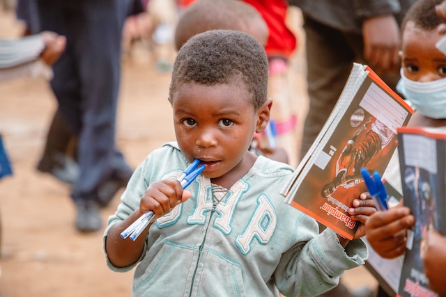 a child in a ICO Kenya school